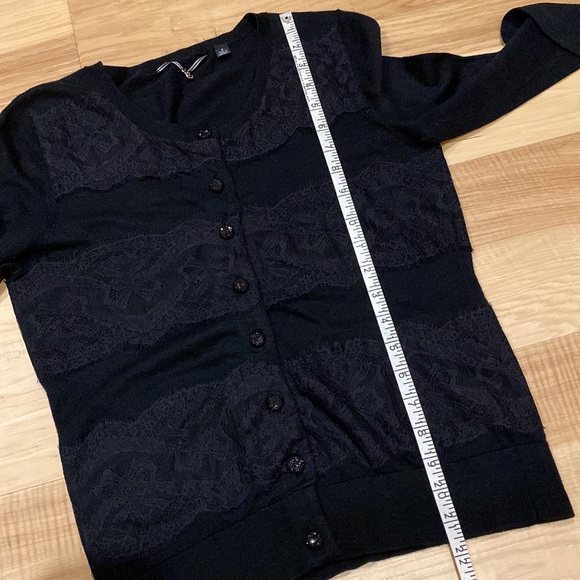 Black Cardigan with Lace KNITTED AND KNOTTED - Picture 10 of 14